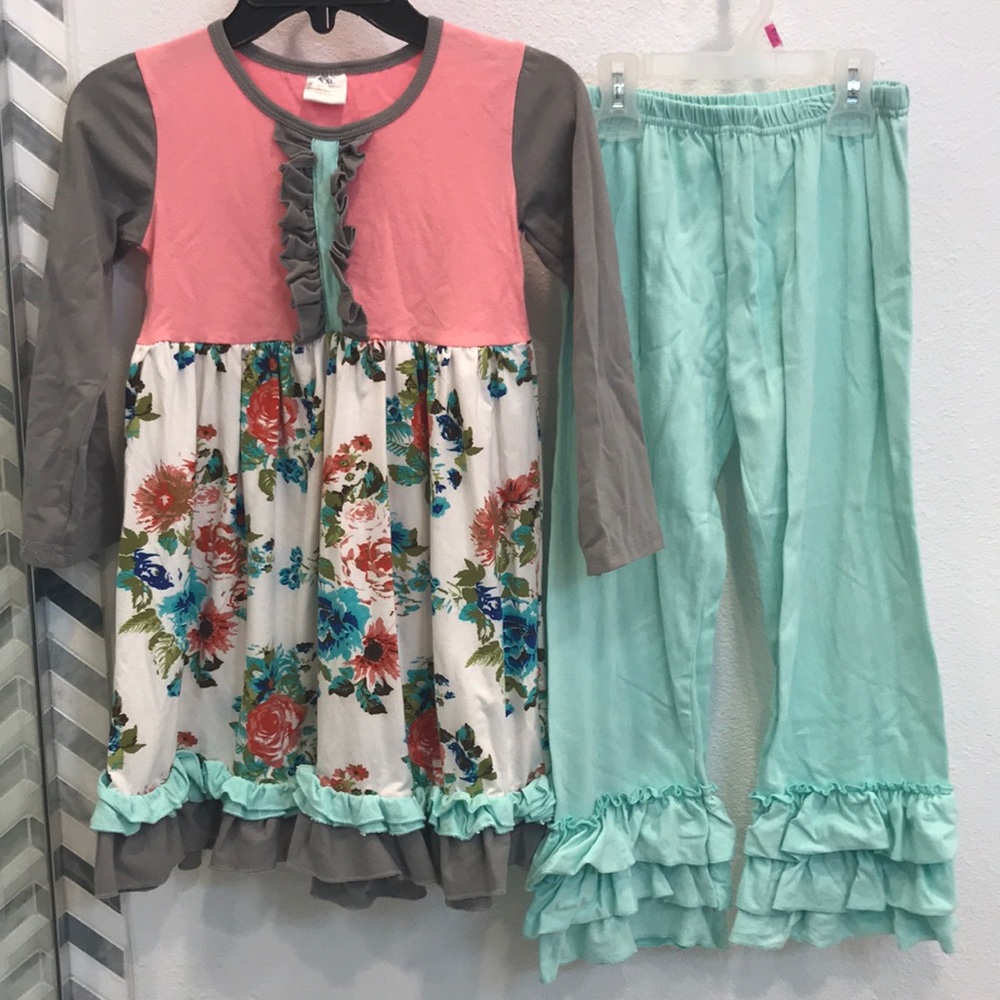 Little Girls long sleeve and pant outfit